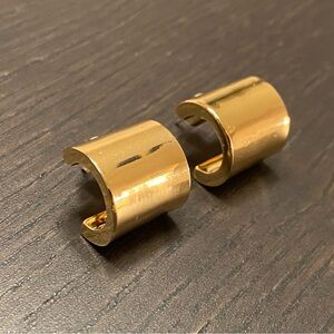 Zara Gold Cuff Earrings Thick Chunky Wide Half Hoop Minimalistic